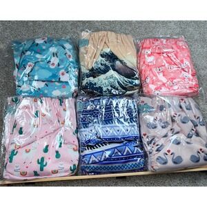 Alvababy Baby Pocket Cloth Diaper Adjustable Washable 6 pk 12 inserts New